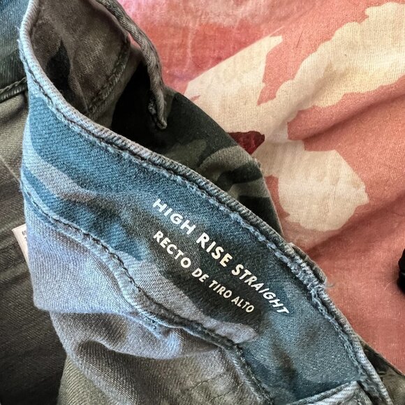 Universal Thread Camo Army Green Straight Denim Pants Jeans Snap Pockets - Picture 6 of 11